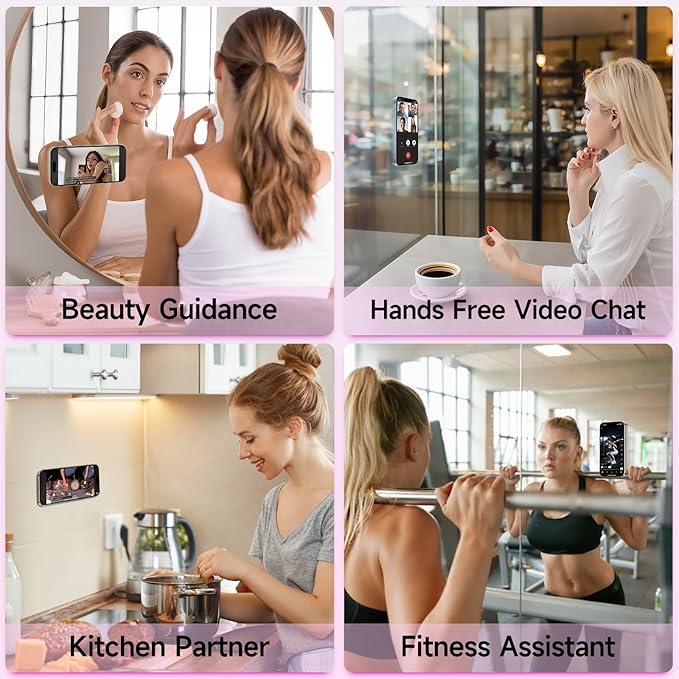 Silicone Suction Phone Case Mount, Non Slip Suction Cup Phone Mount, Phone Accessories Holder for Selfies and Videos, Silicon Adhesive Phone Stand Sticky for Cell Phone Dark Pink