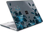 Tuiklol Case for 15 Inch Microsoft Surface Laptop 5/4/3 2022-2020, Model 1979/1953/1872/1873 Hard Shell Cover, Keyboard Cover+Screen Protector+Dust Plugs,Black Lilies Flowers