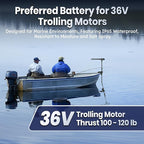 36V 50Ah Lithium Battery, Timeusb 36V LiFePO4 Battery with Low-Temp Cutoff Protection, Group31, Automotive Grade A Cells, Up to a 10-year Lifetime, Ideal for Trolling Motors and Solar Systems