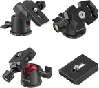 SmallRig Mini Ball Head, Tripod Head Camera 360° Panoramic with 1/4" Screw 3/8" Thread Mount and Quick Release Plate Metal Ball Joint for Monopod, DSLR, Phone, Gopro, Max Load 4.4lbs/2kg - BUT2665