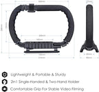3-Shoe DSLR/Mirrorless/Action Camera Camcorder Phone Stabilizer Expansion Cage Mount Moviemaking Holder Rig YouTube Tiktok Vlogging Video Kit Compatible with GoPro Canon Nikon Sony iPhone Android