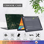 CISSOOK Case for MacBook Air 13 inch 2021 M1 A2337 A2179 A1932, Hard Shell Case+ Keyboard Cover+ Screen Protector for New MacBook Air 13 with Retina Display and Touch ID 2022-2018, Elegant Gold Lotus