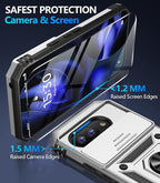 Taisairu for Google Pixel 9A Case with Screen Protector & Slide Camera Lens Cover, Built-in 360°Rotate Magnetic Ring Stand Shockproof Protective Phone Case for Google Pixel 9A Case (Silver)
