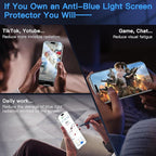 Uyiton Compatible with iPhone 16 Plus Screen Protector (Anti-Blue Light) - [Easy to Install] Shatterproof Full Coverage [Case Friendly] 9H Tempered Glass Screen Protector for iPhone 16 Plus, 2 Pack