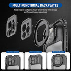 NEEWER 16 Pro Max Cage, Quick Release Video Rig Phone Stabilizer Compatible with iPhone 16 Pro Max with 67mm Filter Adapter, 17mm Lens Backplate, T Mount Lens Adapter Compatible with Moment, PA074