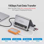 MacBook Pro Docking Station Dual Monitor 4K@60Hz for MacBook Pro/Air M3 Pro/M4, PULWTOP USB C Docking Station Stand Laptop Dock with 2 HDMI, PD, Ethernet, USB A/C 10Gbps, Audio, SD/TF, USB 2.0
