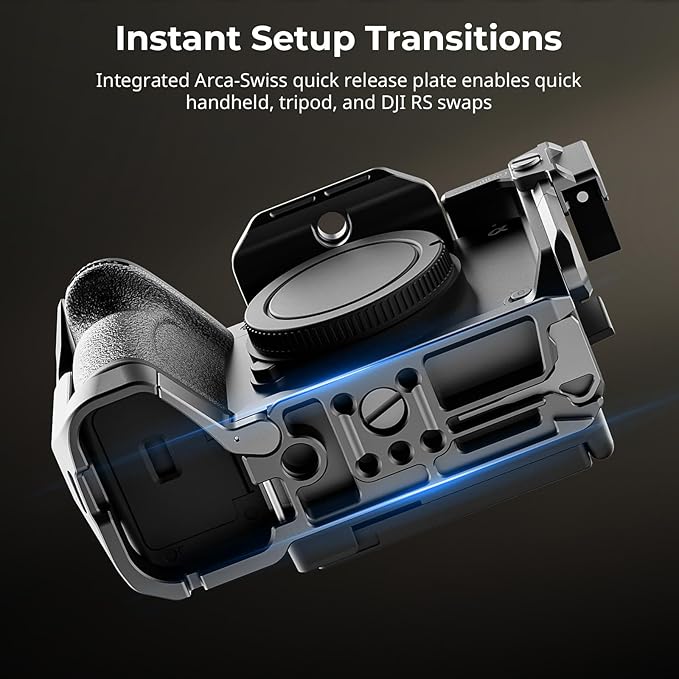 SMALLRIG Cage for Sony FX2, HawkLock Quick Release Camera Cage Kit for Sony with XLR Handle Extension, Wrist Strap and Cable Clamp for HDMI, QR Cold Shoe, Built in NATO Rail/QR Plate for Arca - 5588