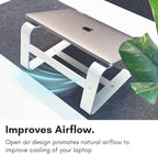 Macally Aluminum Laptop Stand for Desk - Works with All MacBook/Pro/Air & Laptops Between 10” to 17.3” - Sleek and Sturdy Laptop Riser - (ASTAND), Silver Aluminum