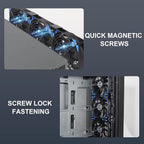 120mmx5 600mm Adjustable Computer PC Vent Fans 3V-12V Speed Controller for Flexible Arrange Rack Space Window Wall Cabinet Server Mining Rig Chicken Coop Exhaust Cooling