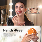 Magnetic Suction Cup Phone Mount for MagSafe Case, Silicone Hands-Free Grip Holder for iPhone and Android, Mirror Shower Phone Stand for Makeup FaceTime Gym Kitchen Bathroom, Orange