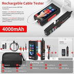 Multifunction RJ45 Network Caber Tester, 4" IPS Touch Screen UTP Cable Tester,Rechargeable Ethernet Cable Tracer,Support Network Tools, POE++ Detect,Cable Length Meter,RJ45 TDR Test, NCV,PD Power,FTP