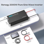 Renogy Inverter PUH 2000 watt Pure Sine Wave Inverter, Built-in Transfer Switch and Bluetooth, Car Power Inverter 12V to 120V AC Converter for RV, Truck, Camping, Home, Emergency, Off-Grid Living