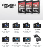 Pergear 1TB CFexpress 4.0 Type A Memory Card,up to 1780MB/S Read Speeds,USB4.0(PCIe 4.0),for Raw,8K 30P Recording,Compatible for Sony Camera,ILME-FX3,ILME-FX6,ILME-FX30 (Black Silver Master Series)