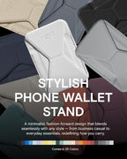 MOFT Magnetic Wallet Stand Compatible with iPhone 16/15/14/13/12 Series, Angle Adjustment & Magsafe Compatible MOVAS Phone Stand, Misty Cove
