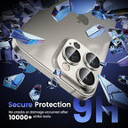Tensea for iPhone 16 Pro/iPhone 16 Pro Max/iPhone 15 Pro/iPhone 15 Pro Max Camera Lens Protector, Metal Aluminum Alloy Tempered Glass Cover Camera Screen Protector Accessories, Case Friendly