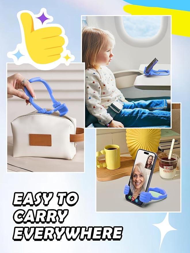 Gifts for Teens Boys Kids Men Adults Cell Phone Stand: Flexible Thumbs Up Lazy Cellphone Holder for Desk Funny Birthday Gifts for Women Mom Teenager Tween Cool Gadget Ideas Christmas Stocking Stuffers