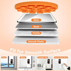 Magnetic Suction Cup Phone Mount for MagSafe Case, Silicone Hands-Free Grip Holder for iPhone and Android, Mirror Shower Phone Stand for Makeup FaceTime Gym Kitchen Bathroom, Orange