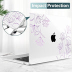 TWOLSKOO Compatible with M4 MacBook Air 13.6 inch Case 2025-2022 Release M4 A3240 M3 A3113 M2 A2681, Plastic Hard Shell & Keyboard Cover & Type C Adapter & Screen Protector, Engraved Floral2