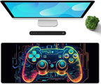 Galdas Gaming Mouse Pad XXL XL Large Long Extended Big Mousepad Non-Slip Rubber Keyboard Mouse Pad with Stitched Edges for Laptop Home Office (31.5x11.8x0.08 Inch) … (Handle)