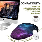 Hokafenle Ergonomic Mouse Pad Wrist Support, Terraced Slope Carpal Tunnel Wrist Pad for Mouse with Unibody Memory Foam, Wrist Rest Pain Relief Mousepad (Galaxy, 11.8x7.9 in)