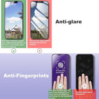 2 Pack Anti Blue Light Matte Screen Protector for iPhone 16e and iPhone 14 and iPhone 13 and iPhone 13 Pro 6.1-Inch Auto Dust Removal, No Bubbles, Tempered Glass Film, Easy Installation