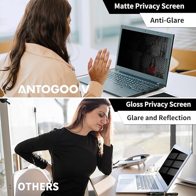 2-Pack Privacy Screen Compatible with MacBook Air 13 Inch (2018, 2019, 2020, 2021, M1), Matte Laptop Privacy Screen Anti Glare Blue Light Filter for Mac 13In