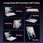 doqo for iPad Air 11 and iPad Pro 11 case with Keyboard,360° Rotatable Keyboard case for iPad Air 11 M3 2025/M2 2024,air 5th,4th 10.9,iPad Pro 11(4th,3rd,2nd,1st Gen) with Multi-Touch Trackpad (Pink)