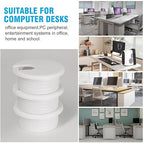 1-1/2" White Desk Grommet with Bi-Metal Hole Saw, JTemgle Plastic Cable Hole Cover Computer Table Cord Wire Organizer Caps, Desktop Cord Management for Home Office TV Stands Tabletops, 13 Pieces