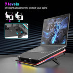 GT500 Powerful Turbo-Fan (5000 RPM) RGB Laptop Cooling Pad with Infinitely Variable Speed,Seal Foam for Rapid Cooling Gaming Laptop,Dust Filter for Protect Laptop,13-17.3inch Laptop Cooler