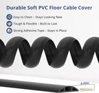 ZhiYo 10ft Cord Covers for Wires on Floor, Cord Hider Floor Hide Extension Cords, Soft PVC Cable Cover Cable Protector, Wire Cavity W0.62in H0.31in, White