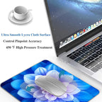 Blooming Blue Lotus Flower Mouse Pads for Desk, Portable Wireless Computer Mouse pad Small Design with Women, Non-Slip Rubber Base Laptop Mousepad 9.5" x 7.9" Smooth Surface for Office & Travel