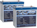 WEIZE 12V 50Ah Lithium LiFePO4 Battery, Grade A Cells Built in BMS, 8000+ Deep Cycles Low Temperature Protection Battery for Marine, Trolling Motor, Solar, Power Wheelchair, Backup Sump Pump (2 Packs)