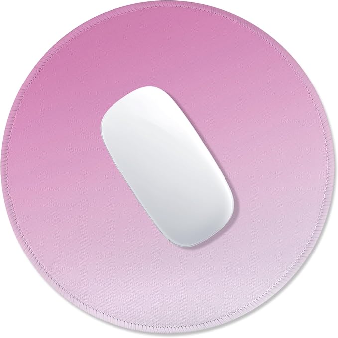 ITNRSIIET Mouse Pad Non-Slip Rubber Base Smooth Surface Stitched Edges Waterproof Durable Compatible with All Mice for Office & Gaming, Desk Accessory, Diameter 8.7 inch, Blush Gradient