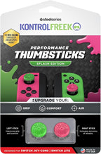 KontrolFreek Splash Performance Thumbsticks for Nintendo Switch Joy-Con Controller | Concave | Green/Pink