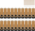 EASTBULL 8GB USB Flash Drive Bulk Thumb Drives 20 Pack with Lanyards USB 2.0 Memory Sticks Zip Drive Pen Drive for Storage and Backup Gold 20PCS 8GB