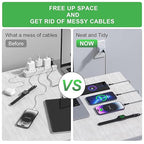 Multi Charging Cable for Apple Watch, Magnetic Wireless Charger, 4 in 1 Nylon Braided Cord for Multiple Devices, USB C/Micro Port/Compatible with iWatch Series 10-1/iPhone 16 15 14/iPad/Android - 6FT