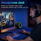 BESTISAN Computer Gaming Speakers with 8 RGB Modes, Compact Design, DC Powered Desktop Speaker with 3 EQ Modes, 50W Active Speakers with Bluetooth 5.3, AUX in, Headphone, Type-C Port for PC/Laptop/TV