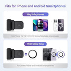 KIWIFOTOS for Magsafe Phone Camera Grip Magnetic Phone Tripod Handle with Bluetooth Remote & Tripod Mount Adapter for iPhone 16 Pro Max Samsung Smartphone Vlog Video Shooting (Gray)