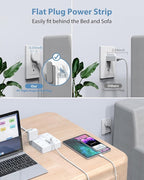 Power Strip Surge Protector 10ft Extension Cord,SMNICE Flat Plug with 12 Outlets 6 USB(2 USB C),Surge Protector Charging Station with Overload Protection for Home, Dorm,Office