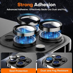 Camera Lens Protector for iPhone 16 Pro Max/16 Pro/15 Pro Max/15 Pro/14 Pro Max/14 Pro, Sapphire Glass Metal Individual Camera Cover Screen, Anti-drop, Case Friendly- Black Titanium