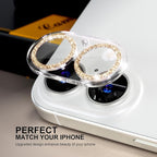 beuxece for 6 Pack iPhone 16 / iPhone 16 Plus Camera Lens Protector [Drop Protection] [Case Friendly] [Easy Installation] 9H Tempered Glass Camera Screen Protector Cover Accessories, Glitter Gold
