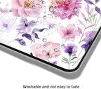 Mouse Pad, Cute Purple Watercolor Flowers Mouse Pads for Desk, 9.5" x 7.9" Non-Slip Rubber Base Computer Mousepad with Women, Portable Square Design for Wireless Mouse and Pad Laptop Office & Travel