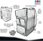 Board Game Backpack with 10 Board Game Bands, Padded Straps, Carrying Handle, Pockets for Small Games and Accessories