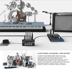 FIFINE Ultra Low-Noise 4-Channel Line Mixer for Sub-Mixing,4 Stereo Channel Mini Audio Mixer with AC adapter.Ideal for Small Club or Bar. As Microphones,Guitars,Bass,Keyboards or Stage Sub Mixer-N5