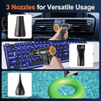 Compressed Air Duster, 220000RPM Canned Air Duster for Computer Cleaning Kit, 3 Speed Compressed Air Can with LED Light, Electric Air Duster for Cleanning Car, PC, Electronics