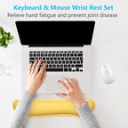 Dapesuom Enlarge Keyboard Wrist Rest, Cute Memory Foam Keyboard Wrist Cushion for Computer Desk Mats Support, Typing Pain Relief Ergonomic Mouse Pad Rests with Non-Slip Base for Gaming, Laptop, Yellow