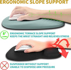 Hokafenle Ergonomic Mouse Pad Wrist Support with Stepped-Wedge Design, Wrist Rest Pain Relief Mousepad Filled with Memory Foam, Carpal Tunnel Mousepad for Wireless Mouse(12x8 inch, Light Blue)