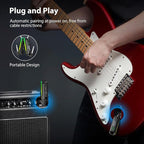 LEKATO Wireless Guitar System UHF Wireless Guitar Transmitter Receiver Rechargeable Audio Wireless Guitar Transmitter and Receiver with 70 Channels Wireless for Guitar Bass Electric Instruments-Green