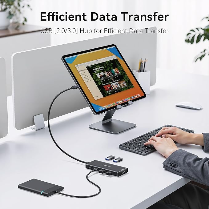 Hub Multiport Adapter for MacBook Pro/Air, 9 in 1 Accessories Mac USB C Dongle Dock Adapter with HDMI, SD/TF Card Reader, USB C Port, PD 100W and 4 USB for Dell XPS, Lenovo HP Laptops