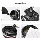 K&F Concept 4-in-1 Camera Cleaning Kit with Lens Brush Pen, Rocket Air Blower, Microfiber Cleaning Cloth, Lens Cleaner Kit for Canon Nikon Pentax Sony DSLR Cameras Cleaning Tool Accessories